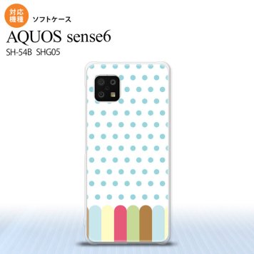 SH-54B SHG05 AQUOS sense6 スマホケース ソフトケース クレヨン 青 メンズ レディース nk-sens6-tp1433
