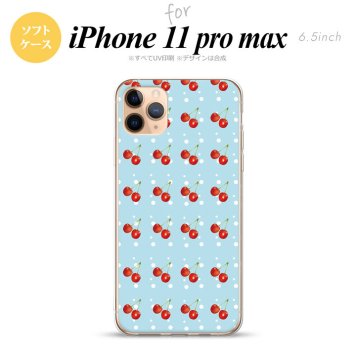iPhone11ProMax iPhone11pro max スマホケース ソフトケース さくらんぼ チェリー 青 メンズ レディース nk-i11pm-tp177