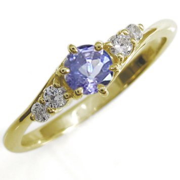 タンザナイト 婚約指輪 シンプルリング 上品 18金 リング