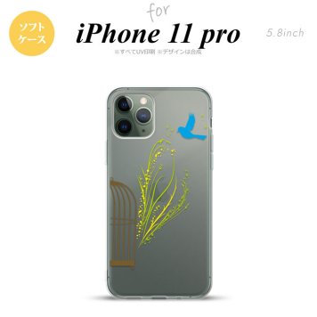 iPhone11Pro iPhone11 Pro スマホケース ソフトケース 青い鳥 黄 メンズ レディース nk-i11p-tp1291