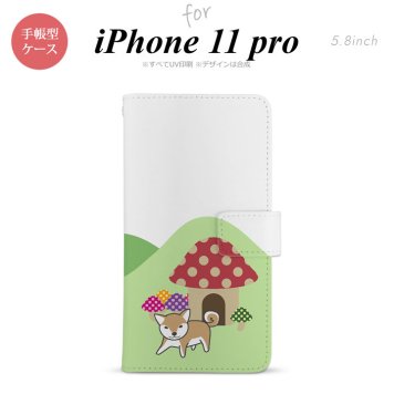 iPhone11Pro iPhone11 Pro 手帳型スマホケース カバー 犬 柴犬 おうち  nk-004s-i11p-dr823