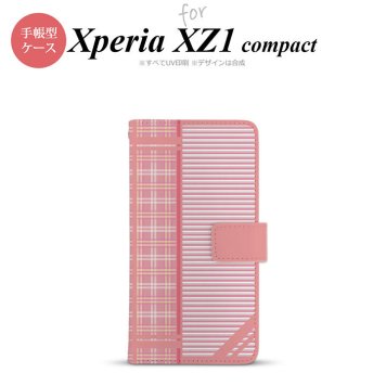 【手帳型 スマホ カバー ケース】【SO02K】【エクスペリア XZ1】手帳型 ケース SO-02K スマホ カバー Xperia XZ1 Compact エクスペリア チェック・ボーダー 赤 nk-004s-so02k-dr1606【メール便送料無料】