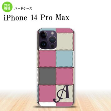 iPhone14 ProMax iPhone14 Pro Max スマホケース 背面ケース ハードケース パッチワーク ミックスB ピンク +アルファベット 2022年 9月発売 nk-i14pm-1672i