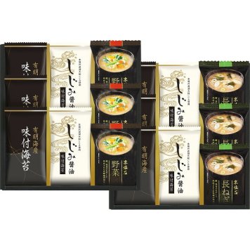 マルコメ フリーズドライみそ汁 有明海産味付海苔セット [26-2901-049] NTS-FS 味付のり しじみ醤油 みそ汁 詰め合わせ グルメ 食品 常温 保存食 非常食 惣菜セット 内祝い お返し お祝い ギフト 贈り物 プレゼント
