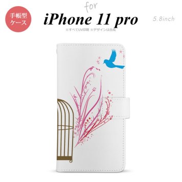 iPhone11Pro iPhone11 Pro 手帳型スマホケース カバー 青い鳥 紫 赤  nk-004s-i11p-dr1293