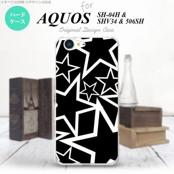 【SH04H】【スマホケース/スマホカバー】【アクオス ゼータ】SH04H スマホケース AQUOS ZETA SH04H カバー アクオス ゼータ 星 黒×白 nk-sh04h-1121【メール便送料無料】