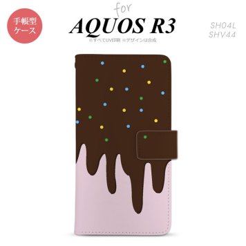 SH-04L/SHV44 AQUOS R3 手帳型スマホケース カバー アイス ピンク  nk-004s-r3-dr347