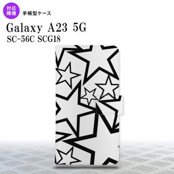 Galaxy A23 GalaxyA23 手帳型スマホケース カバー 星 クリア 黒 2022年 10月発売 nk-004s-a23-dr1115