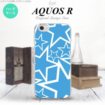 【SH03J】【スマホケース/スマホカバー】【アクオス R】SH03J スマホケース AQUOS R SH-03J カバー アクオス R 星 水色×白 nk-sh03j-1119【メール便送料無料】