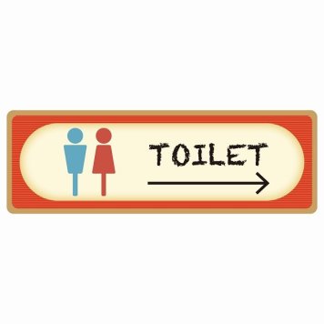 トイレ 案内 シール 男女マーク レトロ デザイン 右 矢印 長方形 方向案内 進路ドア 防水 屋内 屋外 サインステッカー ピクトサイン トイレマーク表示 案内 注意 施設 御手洗 TOILET おしゃれ シンプル 安全対策
