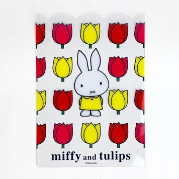 ミッフィー チューリップ miffy and tulips ダイカット下敷き WH 下敷き ホワイト グッズ 日本製 (MCOR)