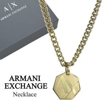 アルマーニエクスチェンジ ネックレス メンズ レディース ゴールド ステンレス A|X ロゴ ペンダント 55cm ユニセックス アクセサリー 誕生日 記念日 プレゼント ギフト ARMANI EXCHANGE 並行輸入品 成人 卒業 入学
