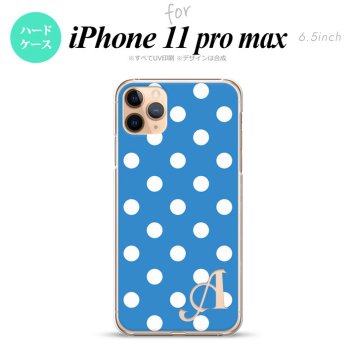 iPhone11ProMax iPhone11pro max スマホケース ハードケース ドット 水玉 B 水色 +アルファベット メンズ レディース nk-i11pm-835i