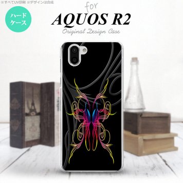 AQUOS R2 アクオス アール2 SH-03K SHV42 専用 スマホケース カバー ハードケース ピンスト 黒×グラデ1 nk-r2-1238[スマホ,スマホケース,スマホカバー,ケース,カバー,ジャケット]