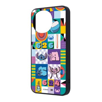 AQUOS sense9 / ディズニー / maru 衝撃吸収 バンパー ハイブリッドケース / スティッチとエンジェル_総柄 ※送料無料(ポスト投函)