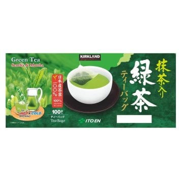 カークランドシグネチャー 伊藤園 緑茶 ( 抹茶入り緑茶 ティーバッグ ) 日本産茶葉100% ナイロンフィルター ×100袋 お湯なら30秒 水出しなら3分 日本製 #979855 自宅 オフィス 寒い日はホットで。食事やおやつのお供に。[賞味期限2027.1.15]