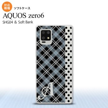 SHG04 SHG04 ZERO6 AQUOS zero6 スマホケース ソフトケース タータン ドット 黒 +アルファベット メンズ レディース nk-zero6-tp1535i