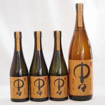 プレミアム麦焼酎中々ファミリー4本セット 中々25度 (宮崎県)720ml×3本　1800ml