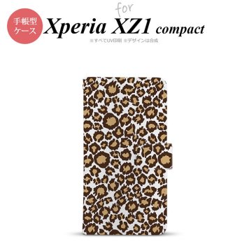 【手帳型 スマホ カバー ケース】【SO02K】【エクスペリア XZ1】手帳型 ケース SO-02K スマホ カバー Xperia XZ1 Compact エクスペリア ヒョウ柄 茶白A nk-004s-so02k-dr897【メール便送料無料】
