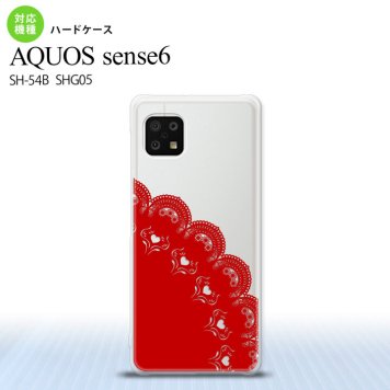 SH-54B SHG05 AQUOS sense6 スマホケース ハードケース レース A 赤 メンズ レディース nk-sens6-723
