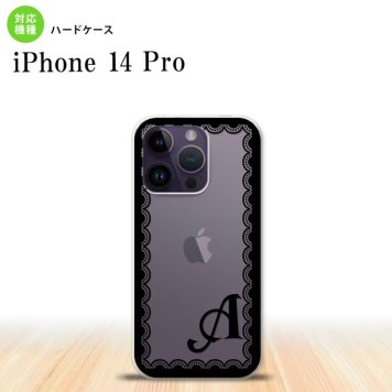 iPhone14 Pro iPhone14 Pro スマホケース 背面ケース ハードケース レース 黒 +アルファベット 2022年 9月発売 nk-i14p-362i