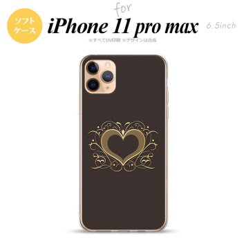 iPhone11ProMax iPhone11pro max スマホケース ソフトケース ハート 飾り 茶 メンズ レディース nk-i11pm-tp611