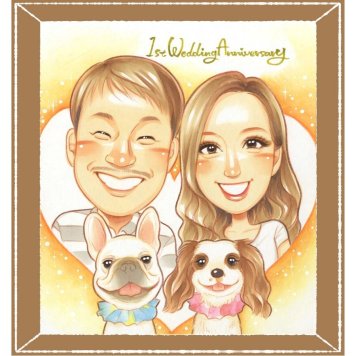 結婚記念日の記念に、贈った後の反応までうれしい似顔絵です。下書き確認ができるので、安心して贈れます。 ギフト 結婚記念日 似顔絵 プレゼント 手描き 名入れ 贈り物 結婚記念日 記念日 結婚10周年 金婚式 結婚30周年 周年記念 家族 夫婦 両親 名入れ 下書き確認 修正無料 サプライズ 親孝行 一生もの 宝物 記念日 周年 結婚記念日 感謝 親孝行 クリスマス 大量注文 卒寿祝い 感動 感激