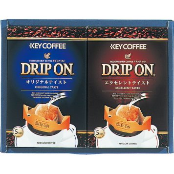 キーコーヒー ドリップオンコーヒーギフト [26-0556-034] CAG-10N ドリップオン ドリップバッグ 10袋入 2種の香り オリジナル エクセレント 詰め合わせ 贈り物 お返し 内祝い ギフト