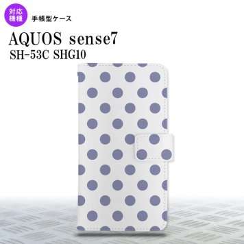 sense7 sense7 手帳型スマホケース カバー ドット 水玉 白 青 2022年 11月発売 nk-004s-sens7-dr107