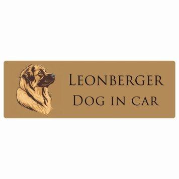 ドッグ カーステッカー イラスト付 Dog in Car レオンベルガー Bタイプ セーフティサイン 犬種別 長方形 15x5cm シール リア あおり運転対策 Dog Sticker 屋外 屋内 防水 かわいい おしゃれ 安全対策 カーサイン