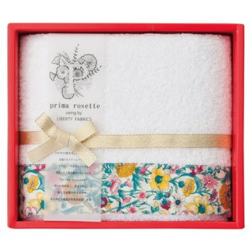 【送料無料・包装無料・のし無料】prima rosette using by LIBERTY FABRICS フェイスタオル イエロー PR-2412-YE(B5)ギフト 敬老の日 入学祝い 卒業祝い 就職祝い 結婚祝い 誕生日 出産祝い 引越祝い 香典返し 新盆 初盆 御礼 お中元 内祝い 快気祝い ご挨拶 志 法事