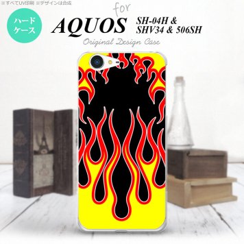 【SH04H】【スマホケース/スマホカバー】【アクオス ゼータ】SH04H スマホケース AQUOS ZETA SH04H カバー アクオス ゼータ ファイヤー 黒×黄 nk-sh04h-1301【メール便送料無料】