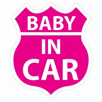 BABY IN CAR ステッカー ピンク ルート66 カーステッカー シール sticker 安全対策 あおり運転 かっこいい おしゃれ かわいい 車ステッカー ステッカー 車 サインステッカー ドライブ 防水 屋外 屋内 カーサイン