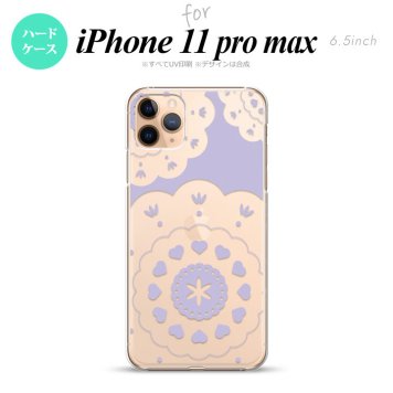iPhone11ProMax iPhone11pro max スマホケース ハードケース レース クリア 紫 メンズ レディース nk-i11pm-1486