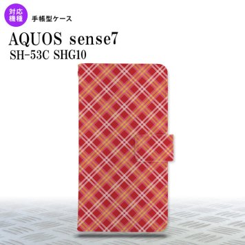 sense7 sense7 手帳型スマホケース カバー バイアスチェック 赤 2022年 11月発売 nk-004s-sens7-dr431