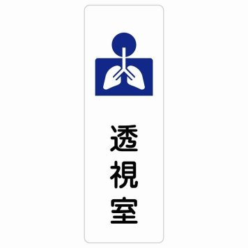 透視室 サインステッカー シール 長方形 縦書き  防水 屋内 屋外 ピクトサイン 表示 案内 場所 看板 施設 病院 医療 おしゃれ シンプル