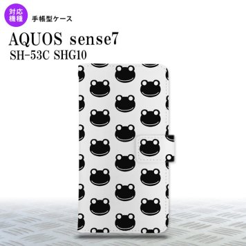 sense7 sense7 手帳型スマホケース カバー カエル かえる 白 黒 2022年 11月発売 nk-004s-sens7-dr167