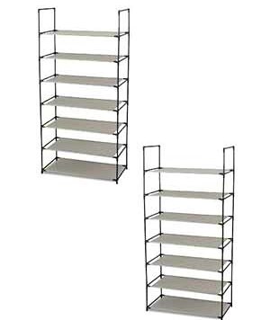 シューズ＆タオル ラックセット(七段×2)（BK） インテリア 漆器 盆 カタログギフト 景品 粗品