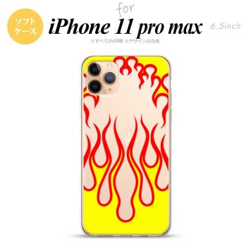 iPhone11ProMax iPhone11pro max スマホケース ソフトケース ファイヤー 炎 クリア 黄 メンズ レディース nk-i11pm-tp1311