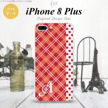 【iPhone8Plus】【スマホケース/スマホカバー】【アイフォン8プラス】iPhone8Plus スマホケース ケース アイフォン8プラス イニシャル タータン・ドット 赤 nk-ip8p-tp1531ini【メール便送料無料】