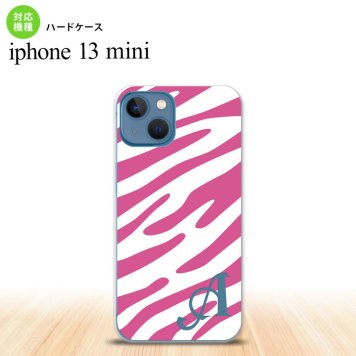 iPhone13mini iPhone13 mini ケース ハードケース ゼブラ ピンク 白 +アルファベット  nk-i13m-122i