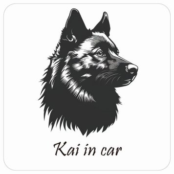 ドッグ カーステッカー イラスト付 Dog in Car 甲斐犬 Bタイプ セーフティサイン 犬種別 正方形 13x13cm シール リア あおり運転対策 Dog Sticker 屋外 屋内 防水 かわいい おしゃれ 安全対策 カーサイン