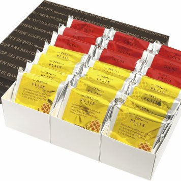 冬の贈物お歳暮ワッフル詰合せ21個入り マネケン プレーンワッフル×12、ココアワッフル×9