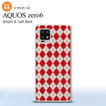 SHG04 SHG04 ZERO6 AQUOS zero6 スマホケース ソフトケース アーガイル クリア 赤 メンズ レディース nk-zero6-tp1404