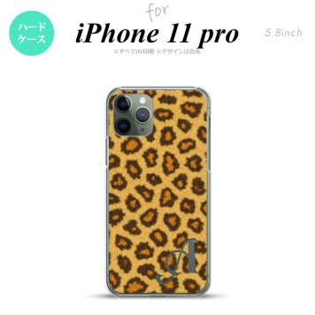 iPhone11Pro iPhone11 Pro スマホケース ハードケース 豹柄 A 茶 +アルファベット メンズ レディース nk-i11p-025i