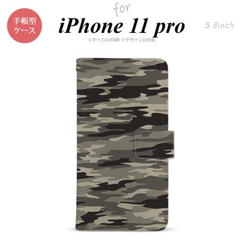 iPhone11Pro iPhone11 Pro 手帳型スマホケース カバー タイガー 迷彩 茶  nk-004s-i11p-dr1171