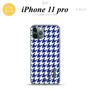 iPhone11Pro iPhone11 Pro スマホケース ソフトケース 千鳥 格子 大 青 白 +アルファベット メンズ レディース nk-i11p-tp920i