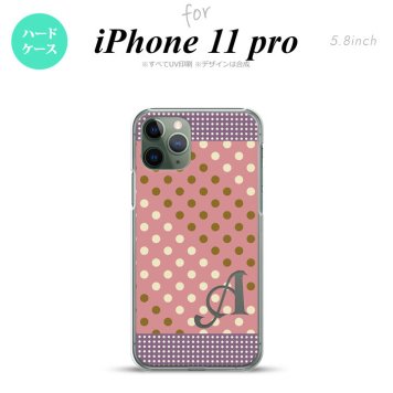 iPhone11Pro iPhone11 Pro スマホケース ハードケース ドット 水玉 C サーモンピンク 紫 +アルファベット メンズ レディース nk-i11p-1653i