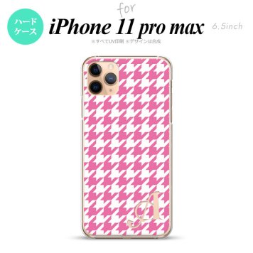 iPhone11ProMax iPhone11pro max スマホケース ハードケース 千鳥 格子 大 ピンク 白 +アルファベット メンズ レディース nk-i11pm-917i