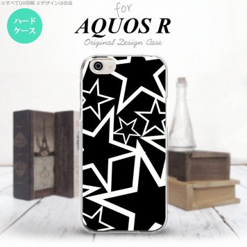 【SH03J】【スマホケース/スマホカバー】【アクオス R】SH03J スマホケース AQUOS R SH-03J カバー アクオス R 星 黒×白 nk-sh03j-1121【メール便送料無料】